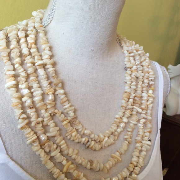 Natasha NWT Multi Layer Ivory & Tan Genuine Stones - Picture 4 of 7